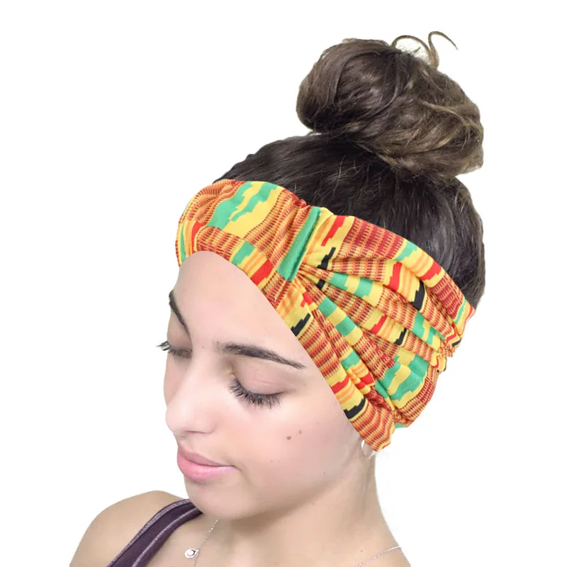 African Style Print Headbands For Women Knot Turban Bandage Bandanas Elastic Hair Rope Hair Accessories