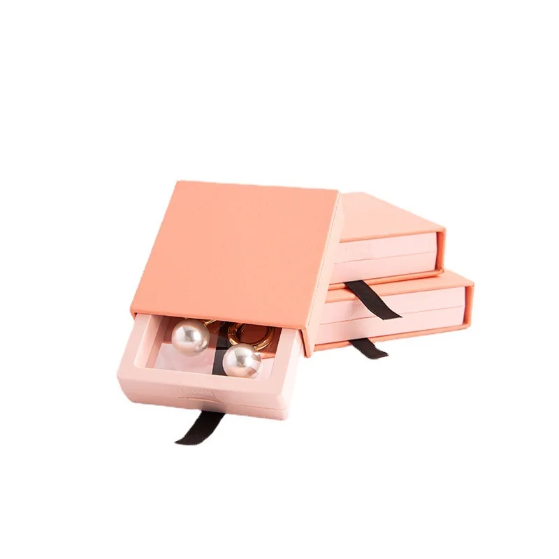 Jewelry storage box accessory Transparent PET Suspension box Ring earrings necklace Antioxidant drawer box Receive sample