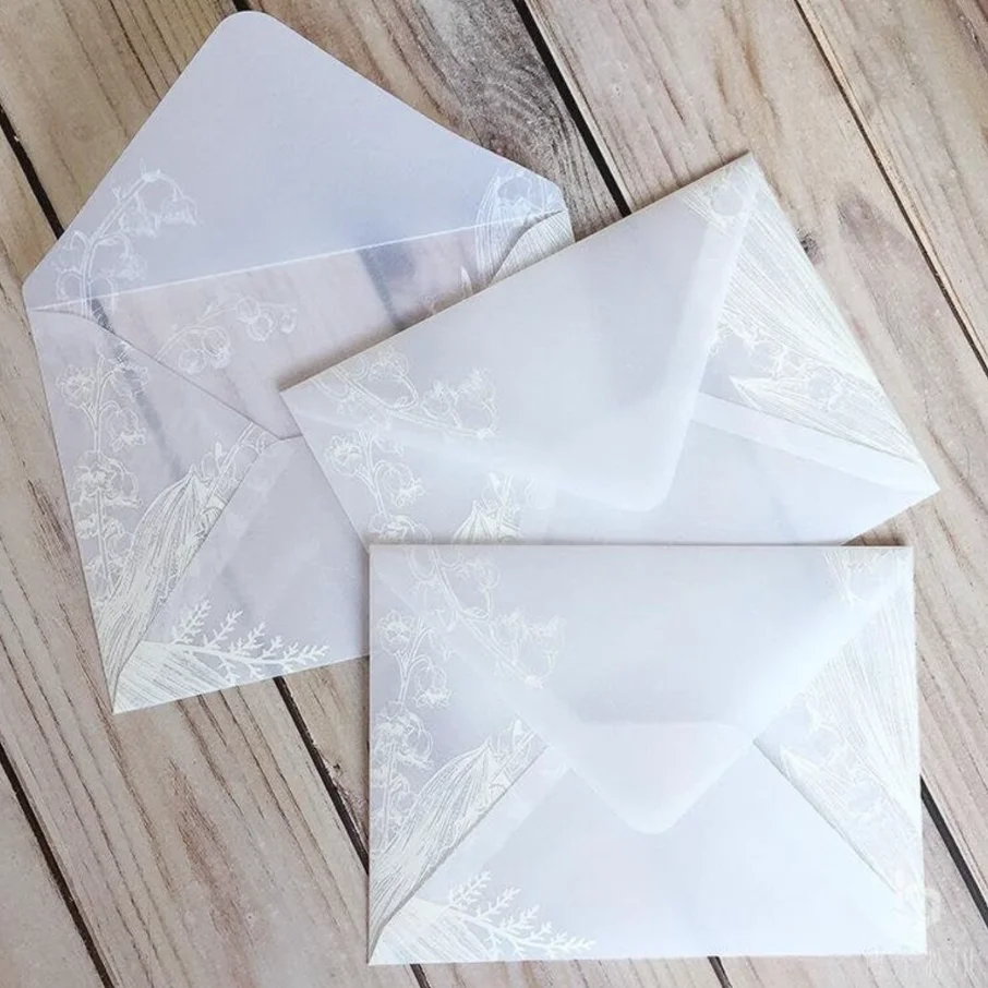 White clear envelopes Transparent Wedding invitation Envelopes
