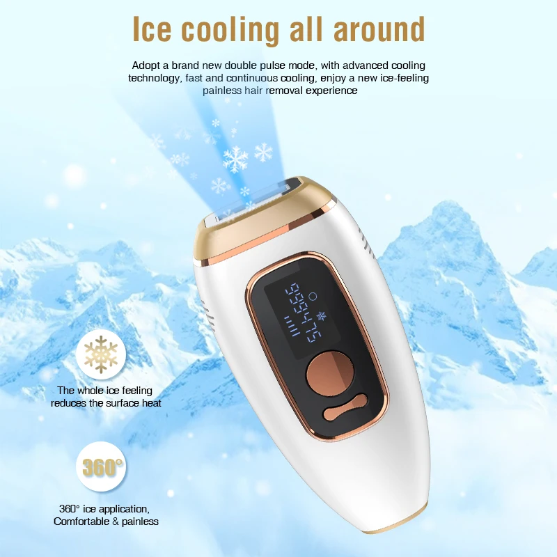 
2020 New 360 Ice Cooling With 999000 Flash Painless Hair Removal At Home IPL Device 