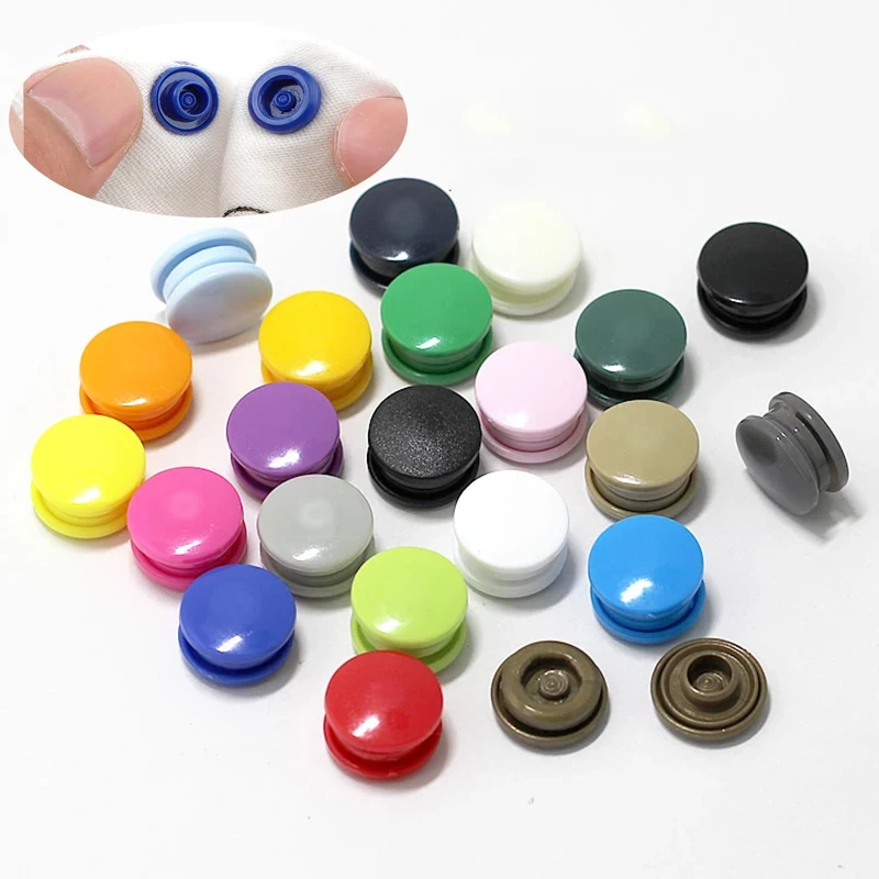 Colorful 9mm 15mm T3 T5 T8 Four Parts Plastic Snaps Press Button Clothes Snap Buttons Plastic