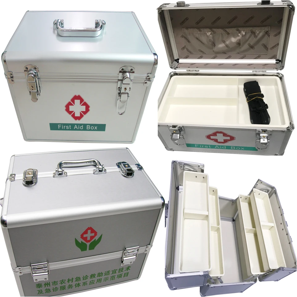 Factory Wholesale Home Office Hospital Car Medical Emergency Aluminum First Aid Kits With Supplies