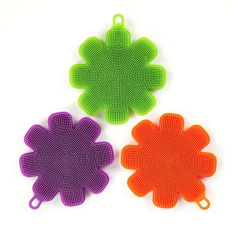 Innovate Shape Dish Washing Silicone Scrubber Sponge For Kitchen anti-overflow silicone hand-lid kitchen gadgets_0