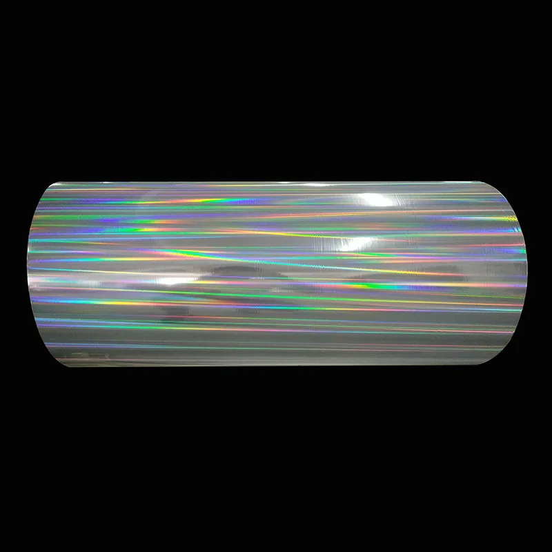 Holographic Vinyl Rainbow Glossy Silver Permanent Adhesive Roll laminating film
