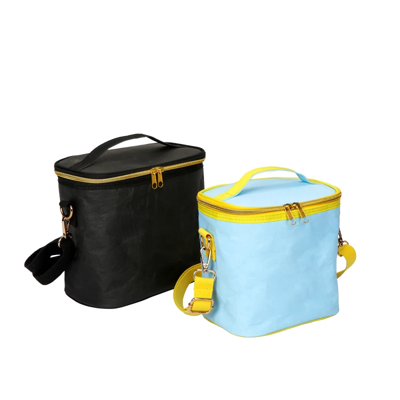 Экологичная моющаяся изолированная сумка-тоут Fondofold для ланча из крафт-бумаги роскошная термоизолированная сумка женщин и девушек