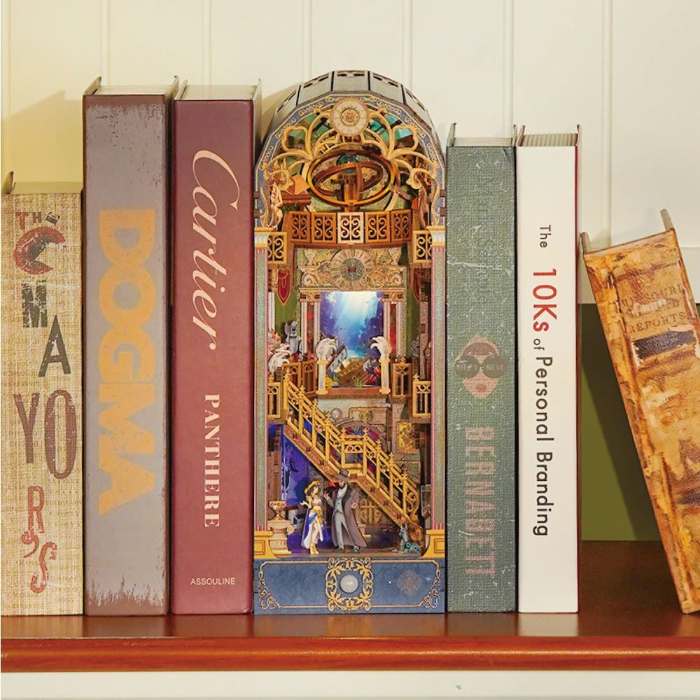 Tonecheer Spacetime Museum TQ133 3D Wooden Book Nook Miniature Kit Assembled Toys Model For Adults Decorations