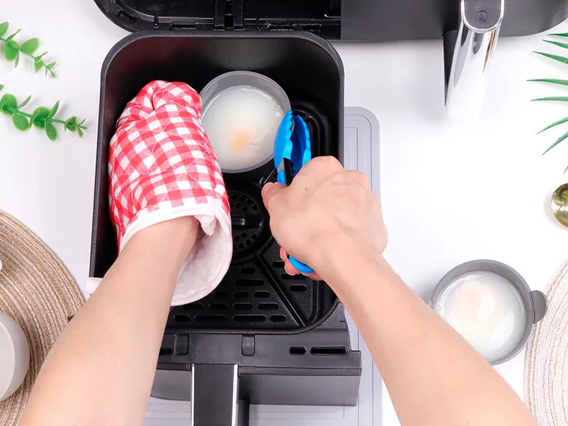 Air Fryer Silicone Baking Cup Lamapee Air Fryer Egg Poacher Multi-Functional Boiled Egg Molds
