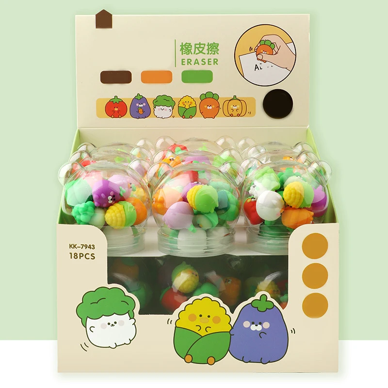 Канцелярские товары, рекламная акция, мини мультяшный Детский 3D милый карандаш, ластик для фруктов и овощей