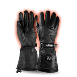 Windproof Electric Scooter Biking Cycling Winter Touch Screen Leather Gloves Motorcycle Heated Gloves