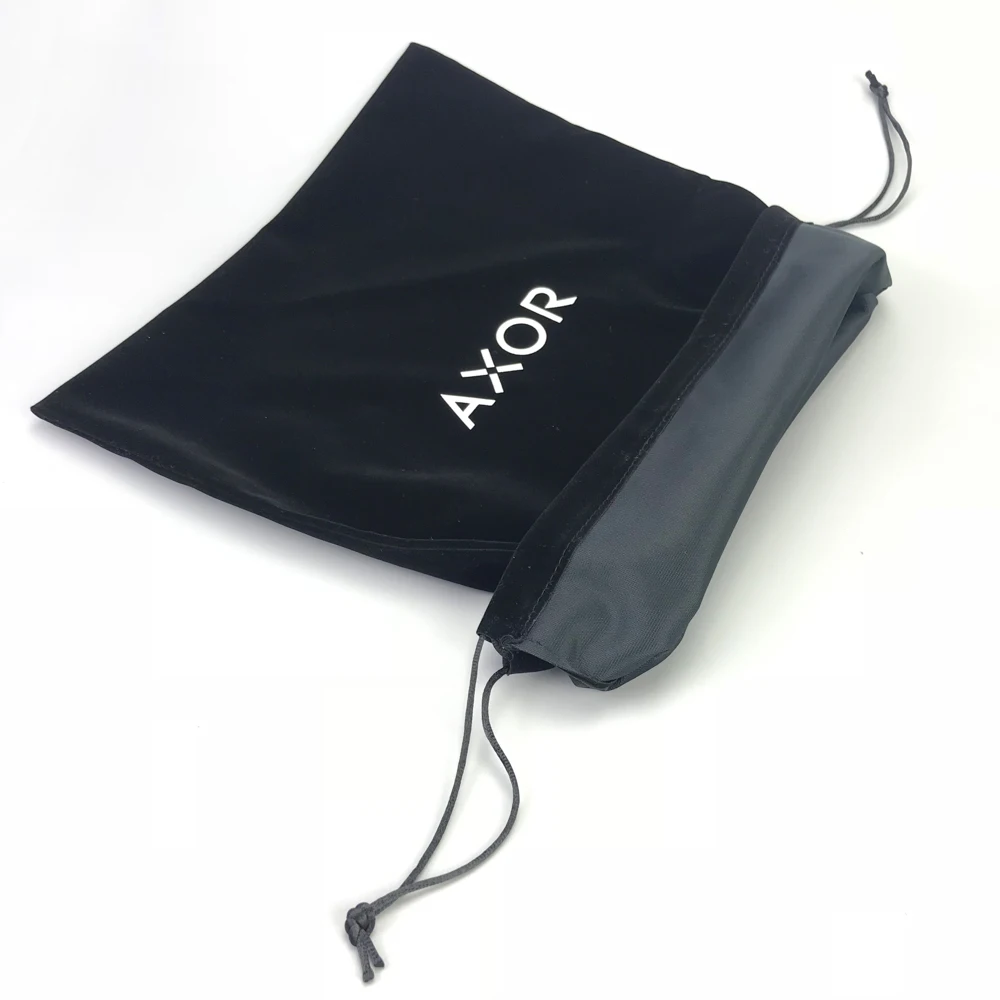 custom design black velvet gift drawstring cosmetic velvet dust bag for packaging with with logo