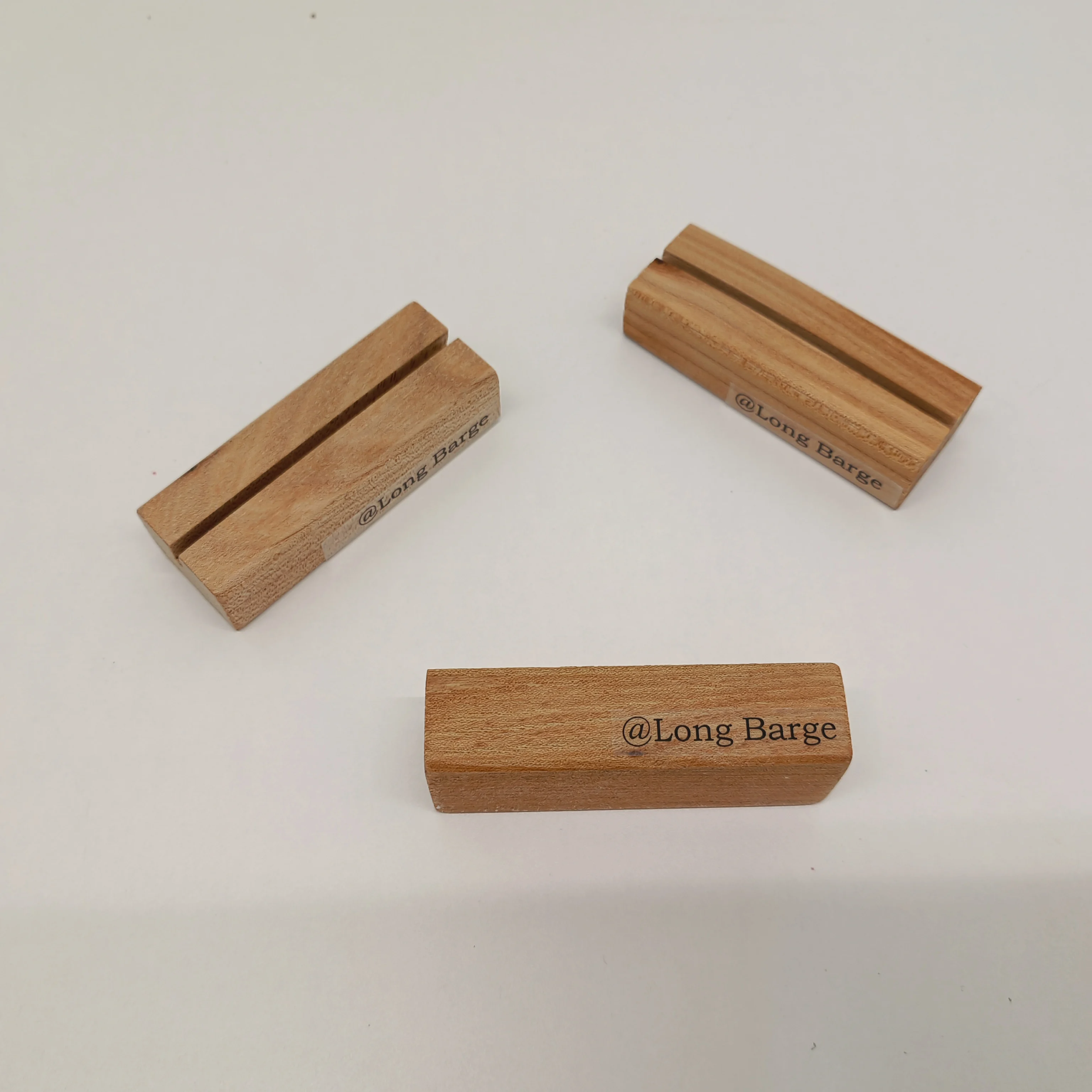 Custom cheaper photo card wood holder stand rectangle design display wooden card holder