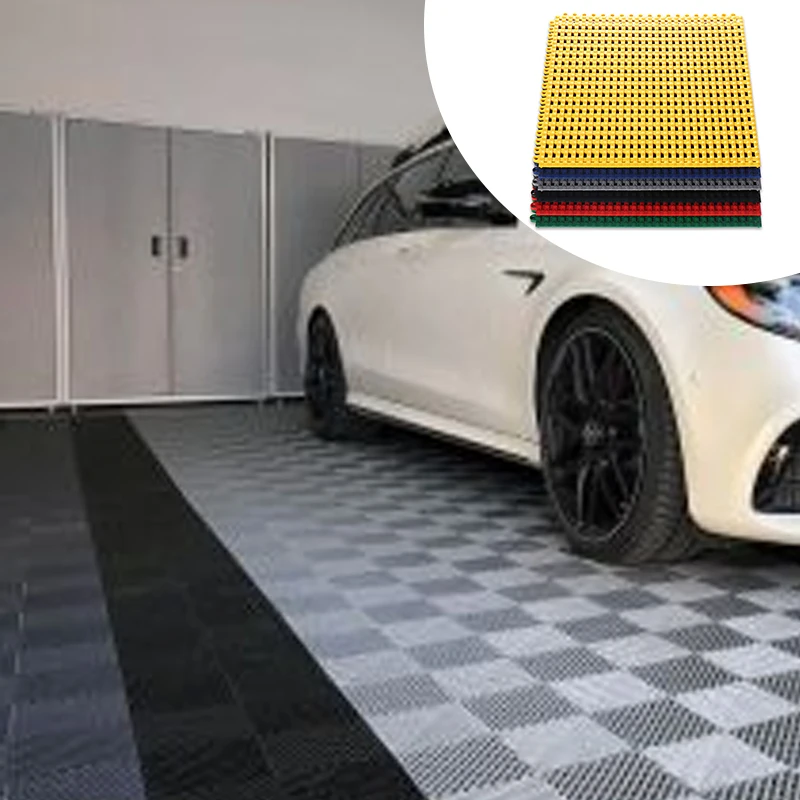 336 Sq Ft Cheap Rugged Grip Defender Display Car Washing Truss Flooring Interlocking Black Flooring Tiles With Logo