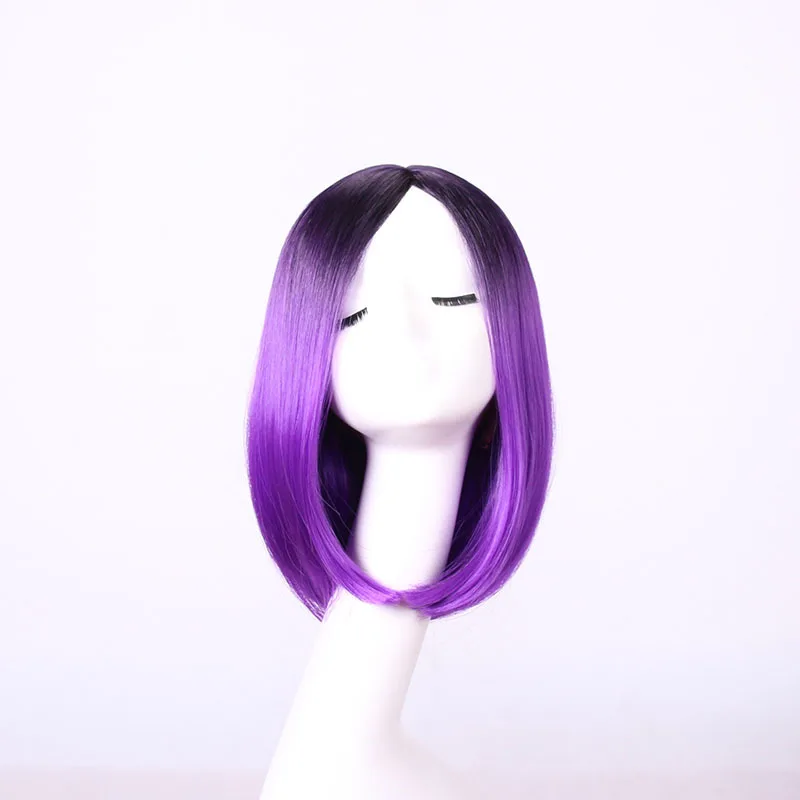Cheap Price Pink Green Brown Red Blue Grey Anime Wig Short Straight Bob Cosplay Synthetic Wig