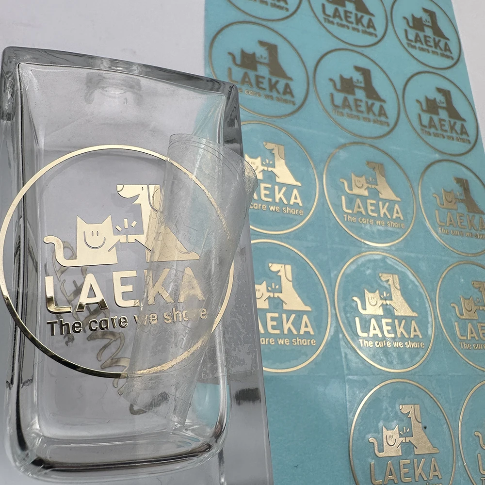 Custom metal Nickel label Sticker Self Adhesive Gold Foil Perfume Bottle Packaging Labels