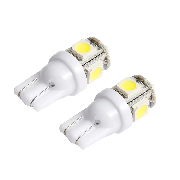 T10 5050 5 SMD супер белый w5w T10 стоянки светодиодного индикатора лампы T10 W5W 194 168 2825 T10 Клин 5-SMD 5050 Замена габаритный фонарь