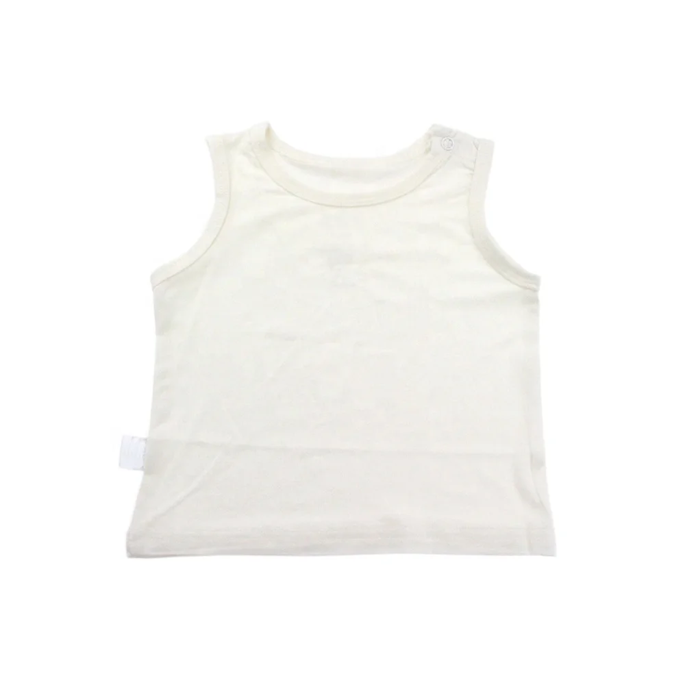 
Factory custom Wholesale custom side snap adjustable plain color tank tops kids bamboo baby tank tops 