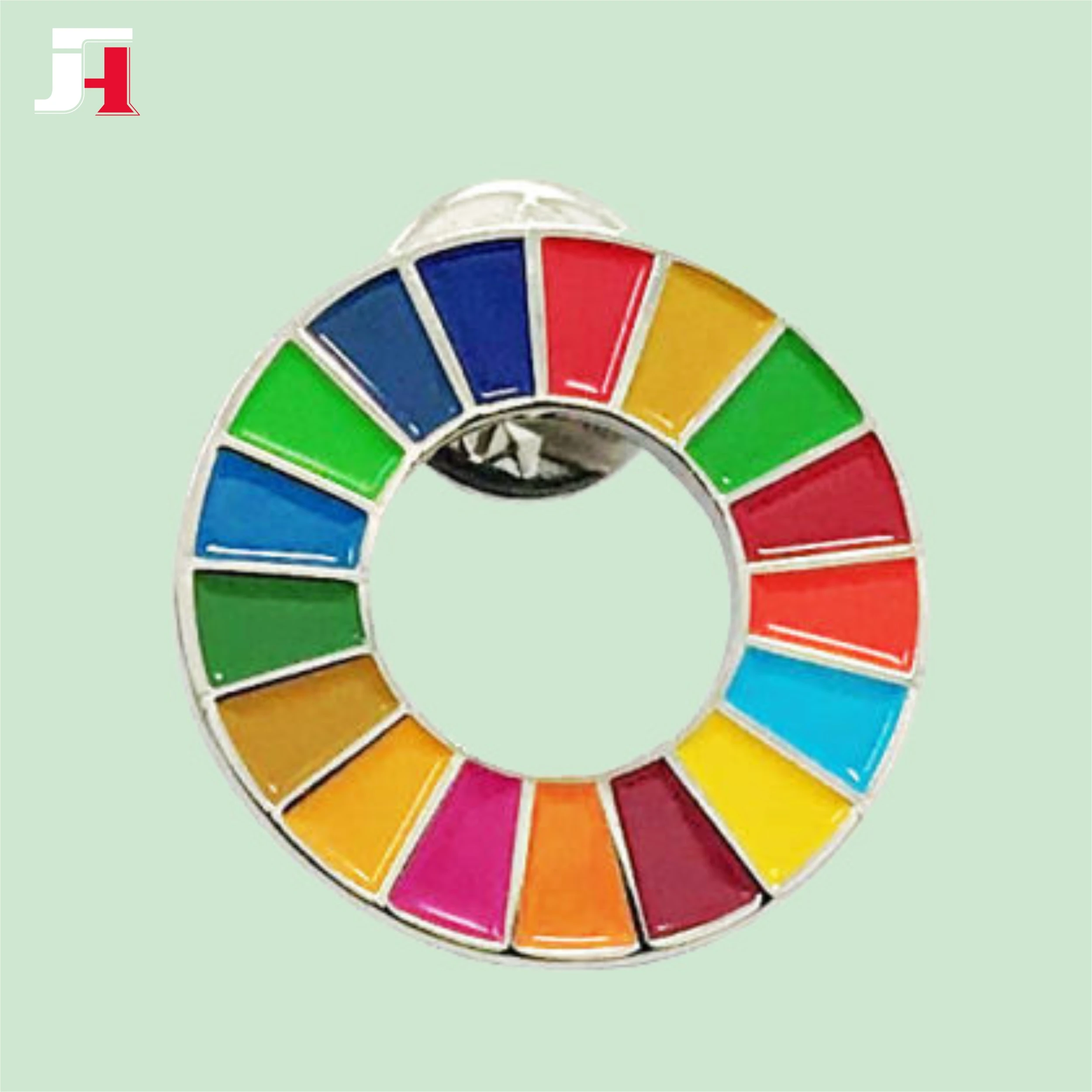 wholesale Soft enamel round SDGs Lapel Pins with butterfly clutch un sdg pin