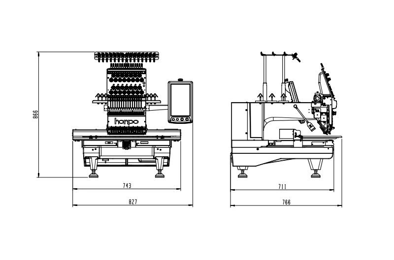 Cheap single head 15 needles computerized embroidery machine 500*1200mm embroidery area