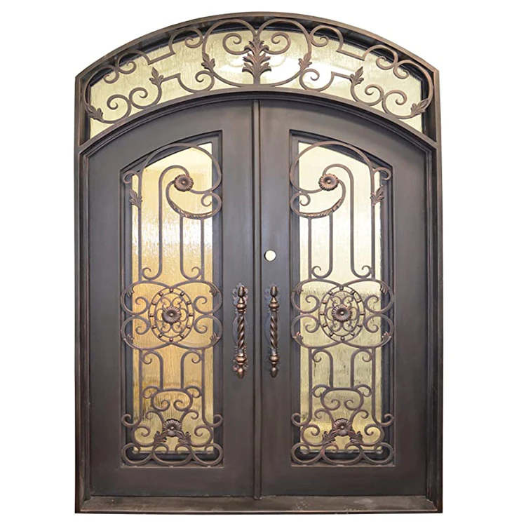 Traditional grille wrought iron doors wrought iron design exterior door front entry doors