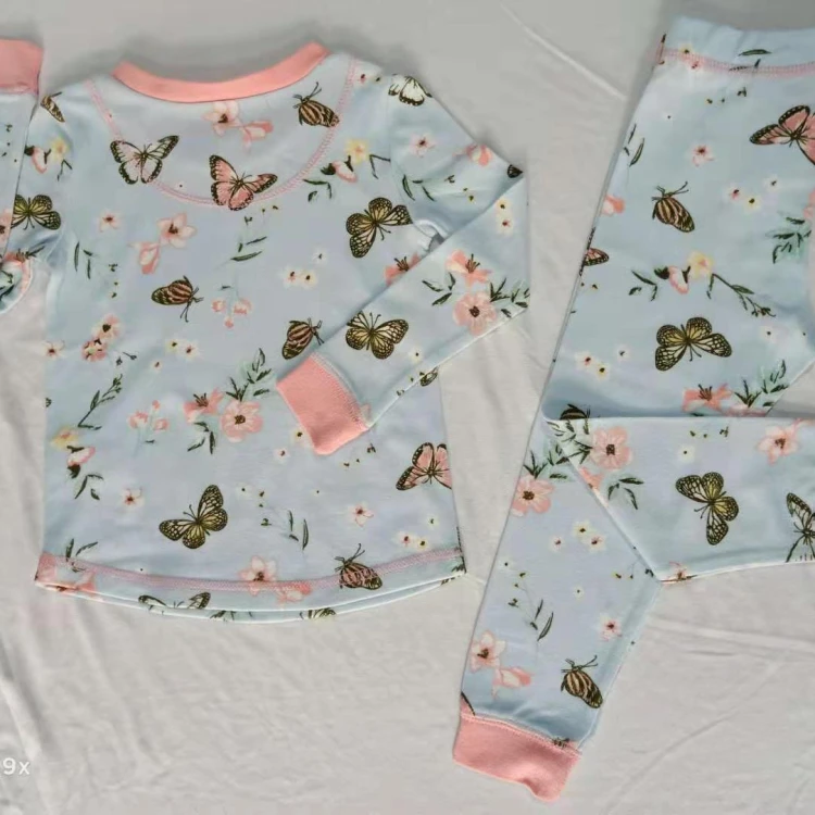 
2021 Kids Pajamas Set Children Soft Plain Girls Pajamas 
