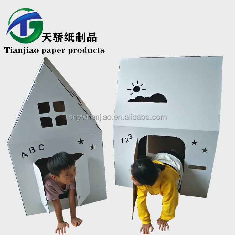 
Custom design corrugated paper board house play house for children 