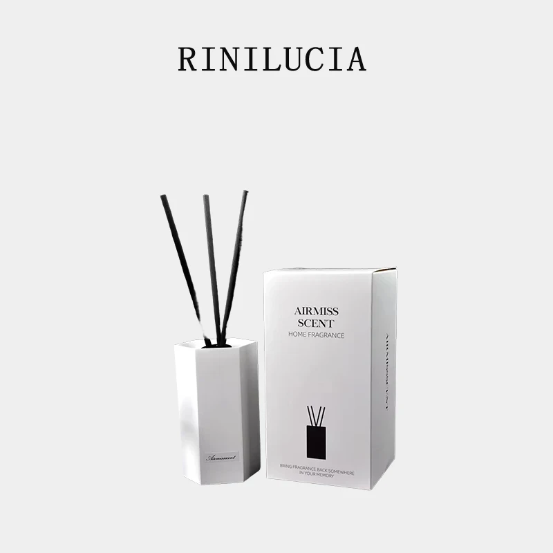 Home Room Air Freshener Long Lasting Private Label Glass Bottle Fragrance Reed Diffuser with Box Eco-Friendly Rattan Stick