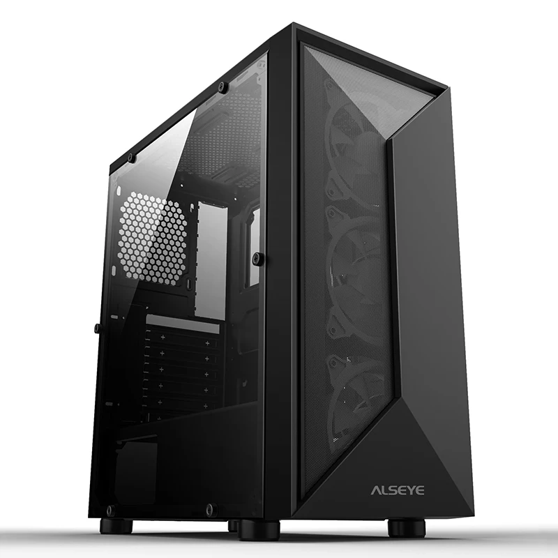  Оптовая продажа игровой чехол для ПК с водяным охлаждением и космическим черным корпусом средней