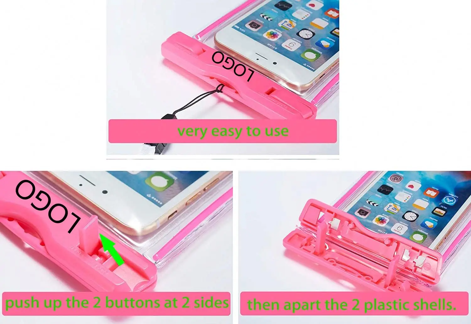 Hot Sale Transparent PVC Mobile Phone Waterproof Bag for iPhone Swimming Diving Surfing Waterproof Universal Cell Phone Pouch