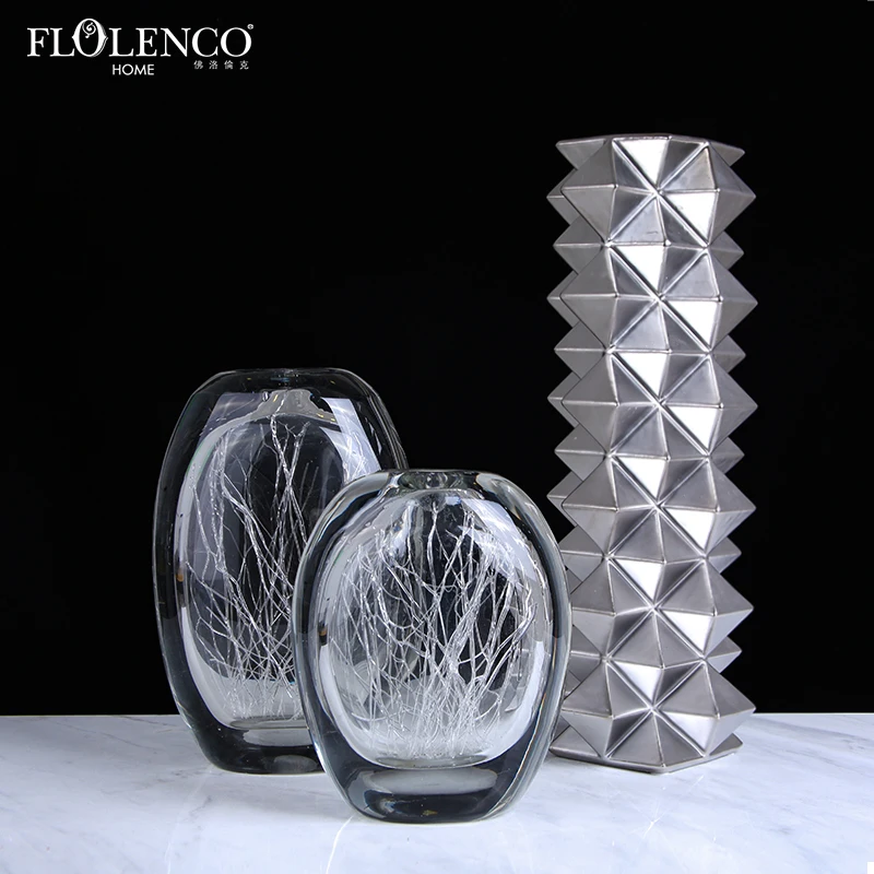 Modern Clear Handmade Murano Glass Craft Ornament Display Pieces Gift for Home Decoration