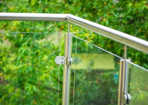 Elegance Glass Balustrade with Stainless Steel Posts Height Adjustment Railing Balcony Staircase Tempered Glass Fence
