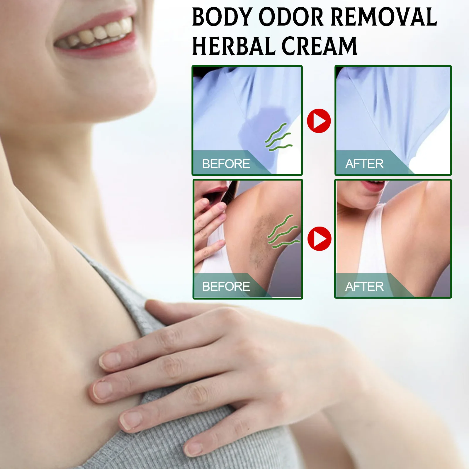 Herbal Body Care Cream  Gently Cleanses Armpits, Eliminates Odors, Lasting Fragrance, Refreshing & Portable Body Lotion