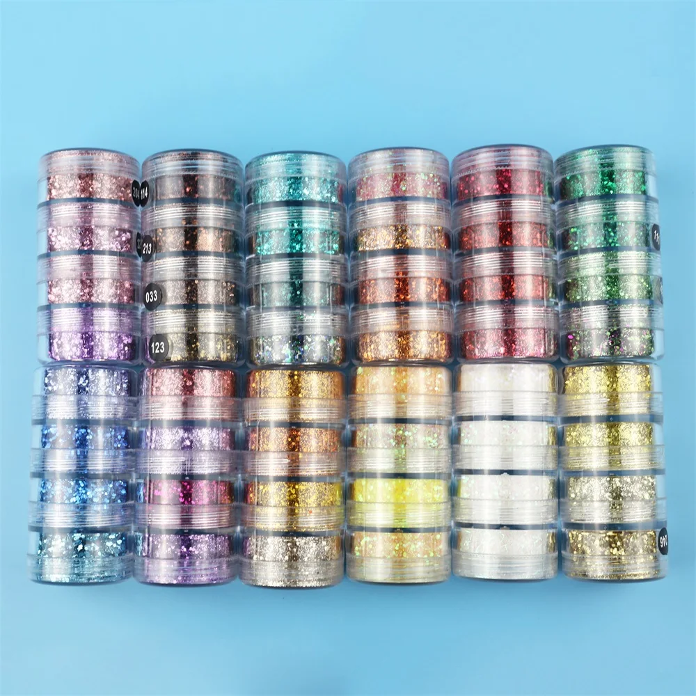 Wholesale Holiday Decoration flakes eye shadow Powder Holographic Bulk Chunky Mix Glitter Powder