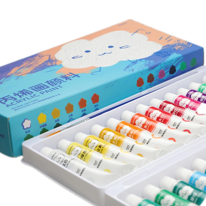 Wintree 6ml acrylic paint 24colors plastic tube