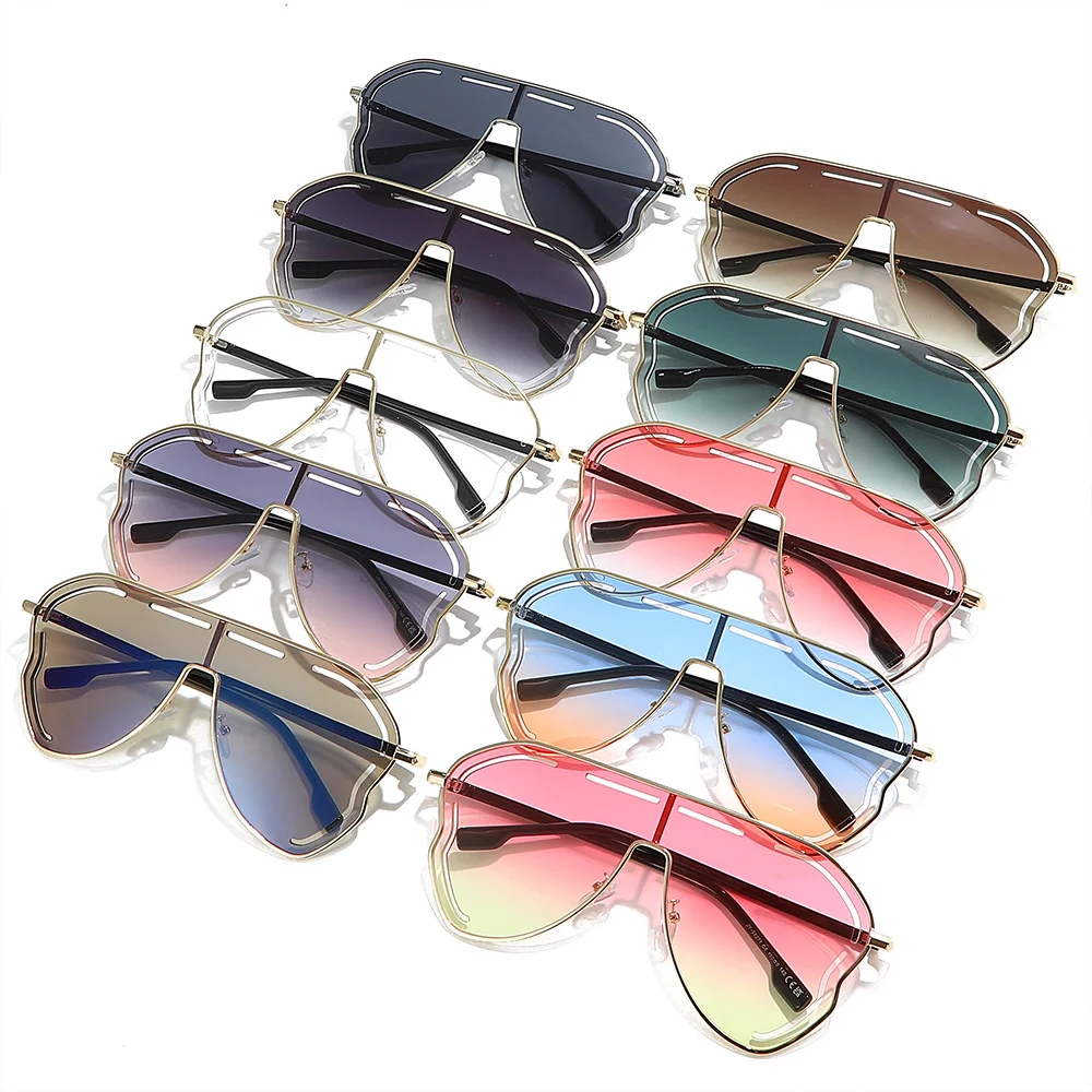 2024 Hot Sale Big Frame Y2K Style Shades Custom Logo UV400 Personality Design Sunglasses Fashion Women Men Eyewear