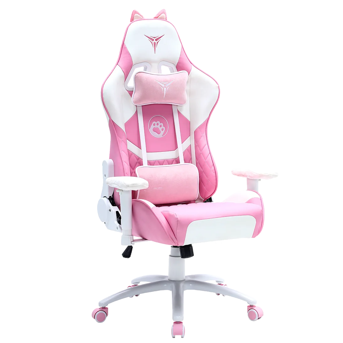 Russia hot pink girl gaming chair cat ear cute computer chair gaming metal frame high back reclining desk chairs