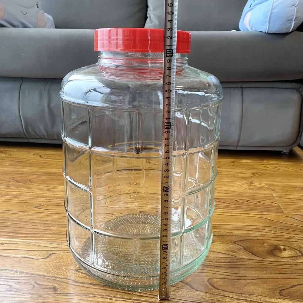 28L  empty big glass tank for vegetable and fruit  Fermentation pot with clear glass material  food storage jars bulk sale