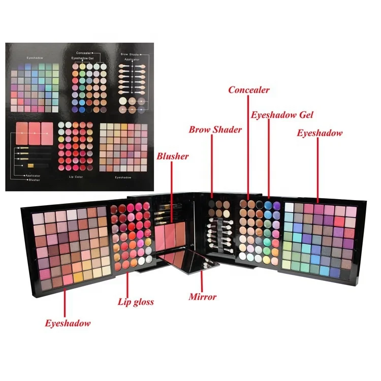 177 Full Color Personal Makeup Set Artist Eyeshadow Palette Fashion Women Cosmetic Case Full Pro Palette Concealer Blusher