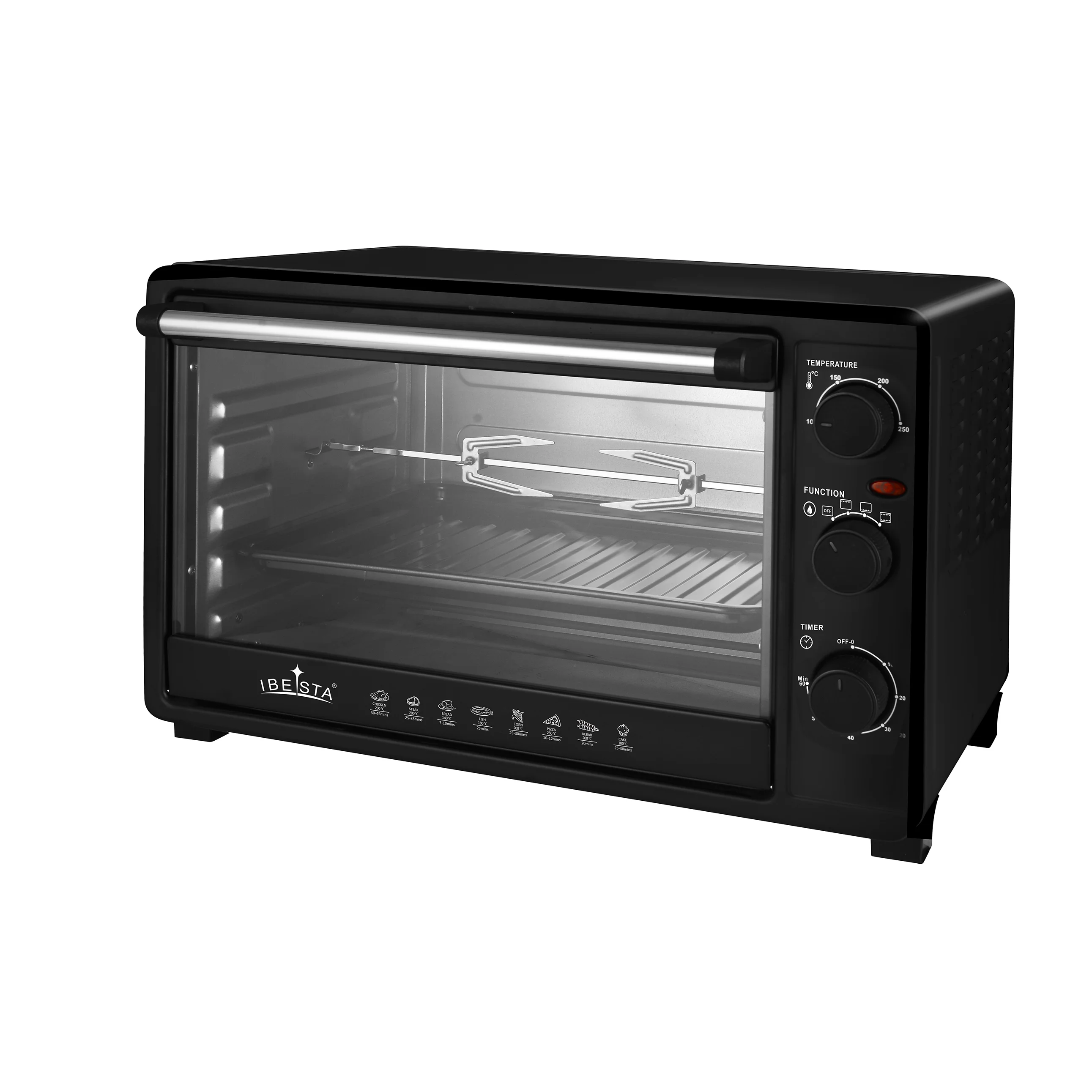 110V 35L Functions Can Be Selected  Black Electric Oven With Timer Toaster Electric Oven  with Multifunctional Two-stove CDK SDK