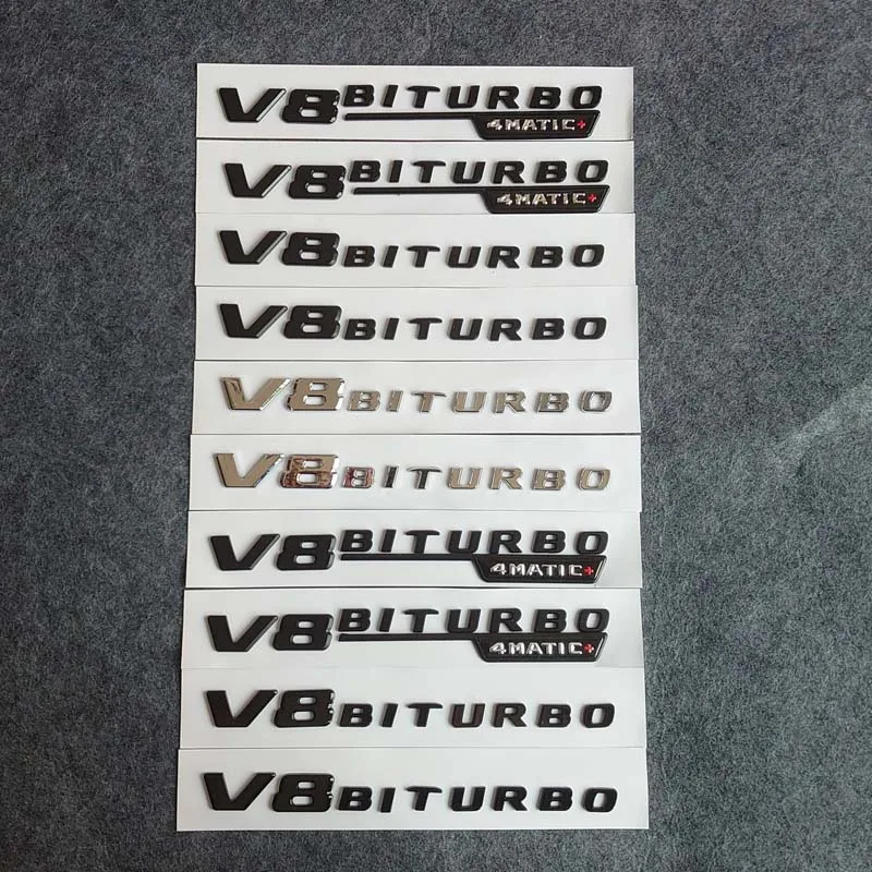 Factory Bargain Firmly pasted 2pcs BITURBO 4matic Letters Fender Emblems Badges Fit for Mercedes Benz AMG