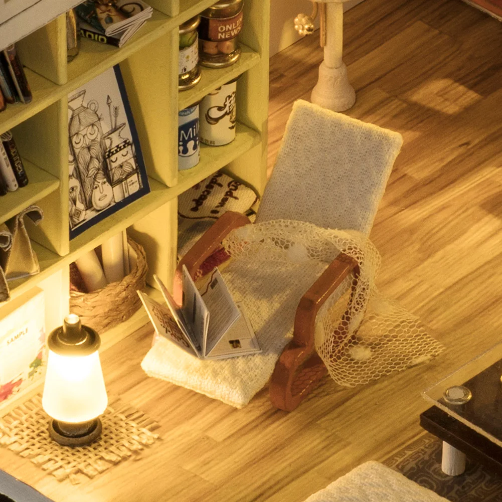 Набор деревянных миниатюрных кукольных домиков с подсветкой