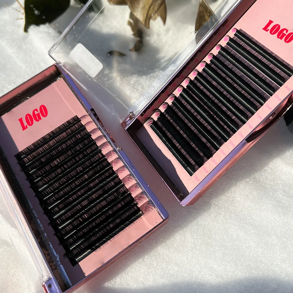 0.03 0.05 0.07mm Velvet Eyelash Extensions C D Cc Dd Curl Cashmere Volume Lash Trays Easy Fan Eyelash Extention