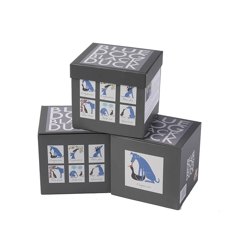 Customizable single pack lid base rigid cardboard black gift coffee cup packaging mug box with foam insert