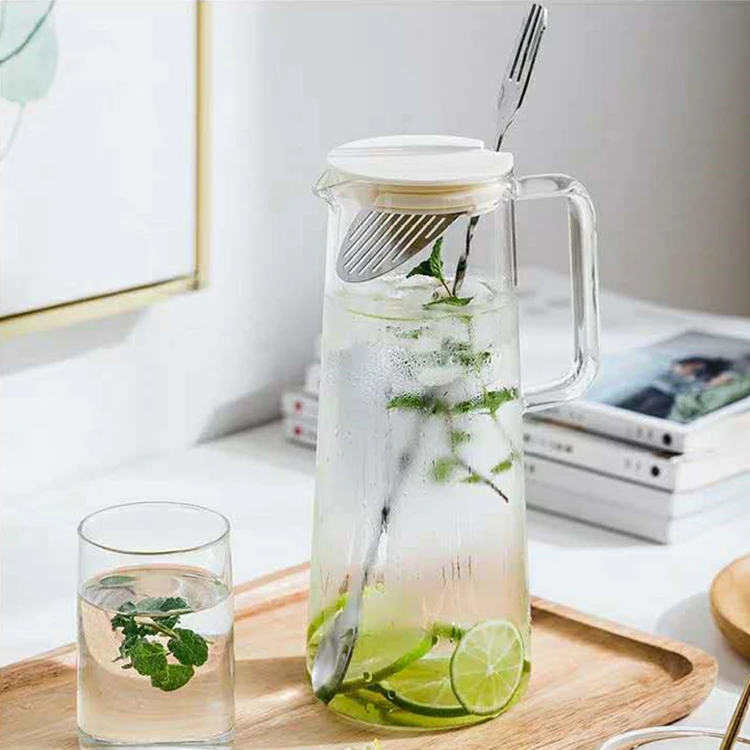 1600ml 2000ml High Capacity Glass Tea Pot Heat Resistant High Borosilicate