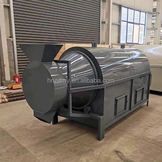 Electric heating wood chip frying pan Stainless steel corn and rice dryer Multifunctional chicken manure and cow dung drum dryer