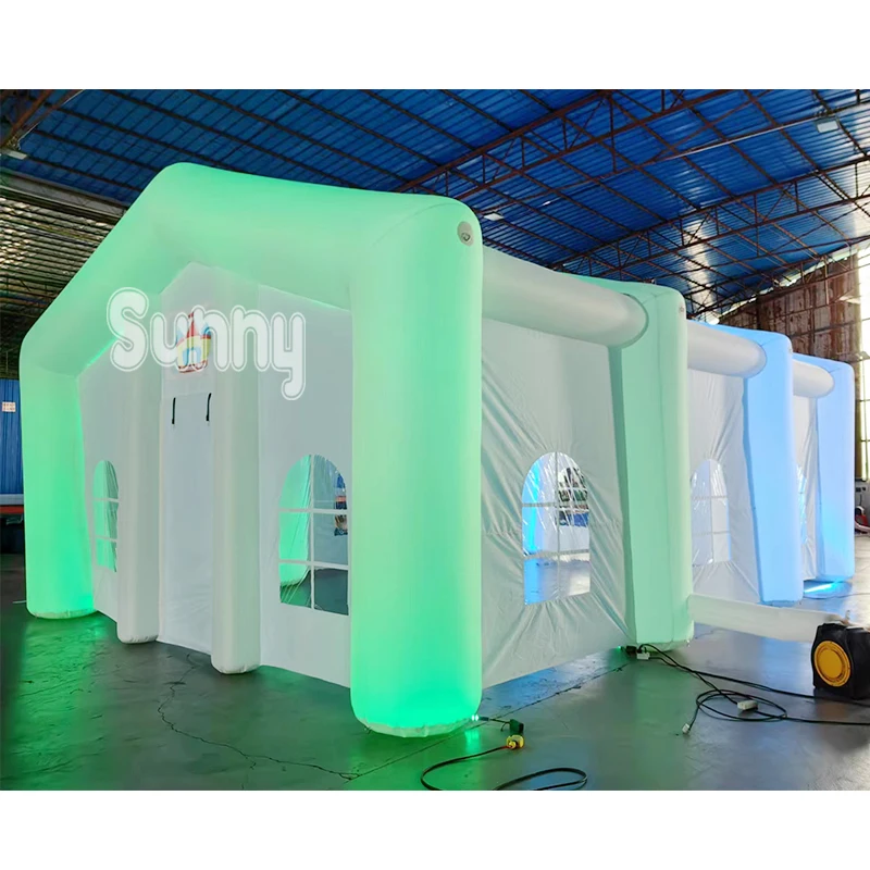 led lighting White Inflatable Church Tent For Wedding Party Outdoor Marquee inflatable tent
