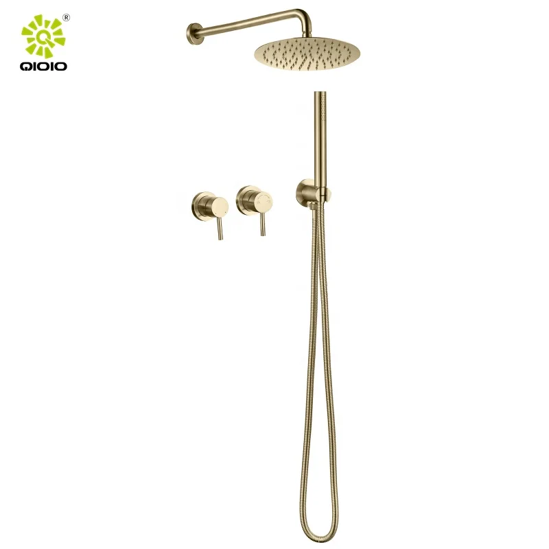 Bathroom  304 stainless stain two function hot cold wall mount shower faucet for bathroom set black bath