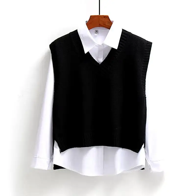 Качественный женский свитер дизайнерский Топ жилет с v-образным вырезом Трикотажный Хлопковый Женский вязаный без рукавов из спандекса индивидуальный