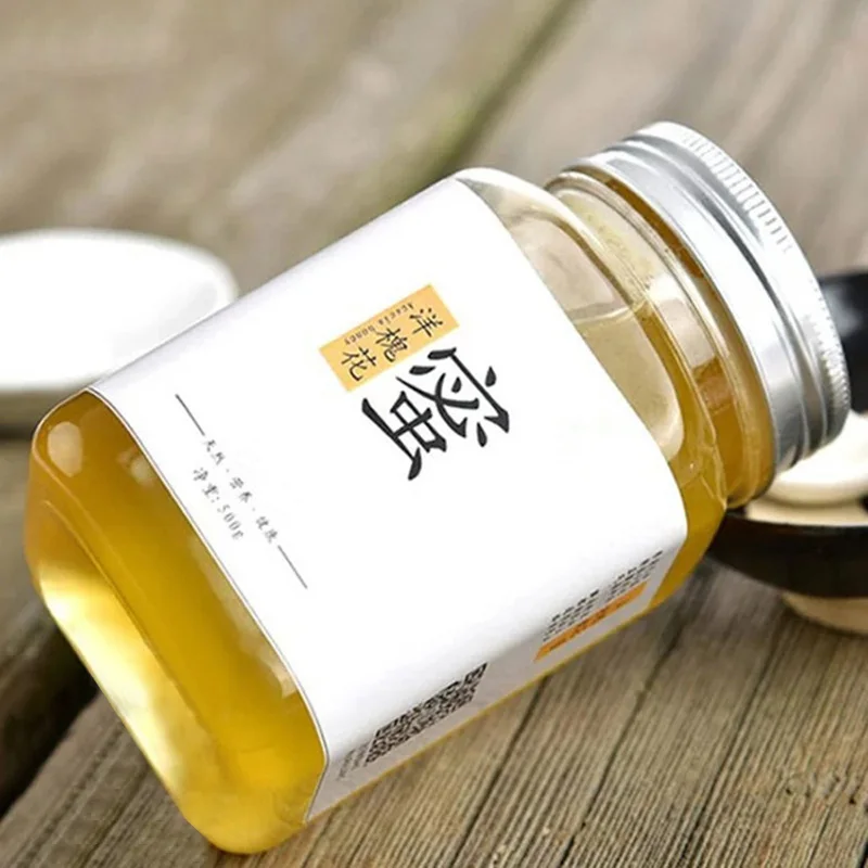 Wholesale Storage 380ml Ghee Jam Chilli Paste Bottle Candy Jars Glass square Honey Jar with Aluminium
