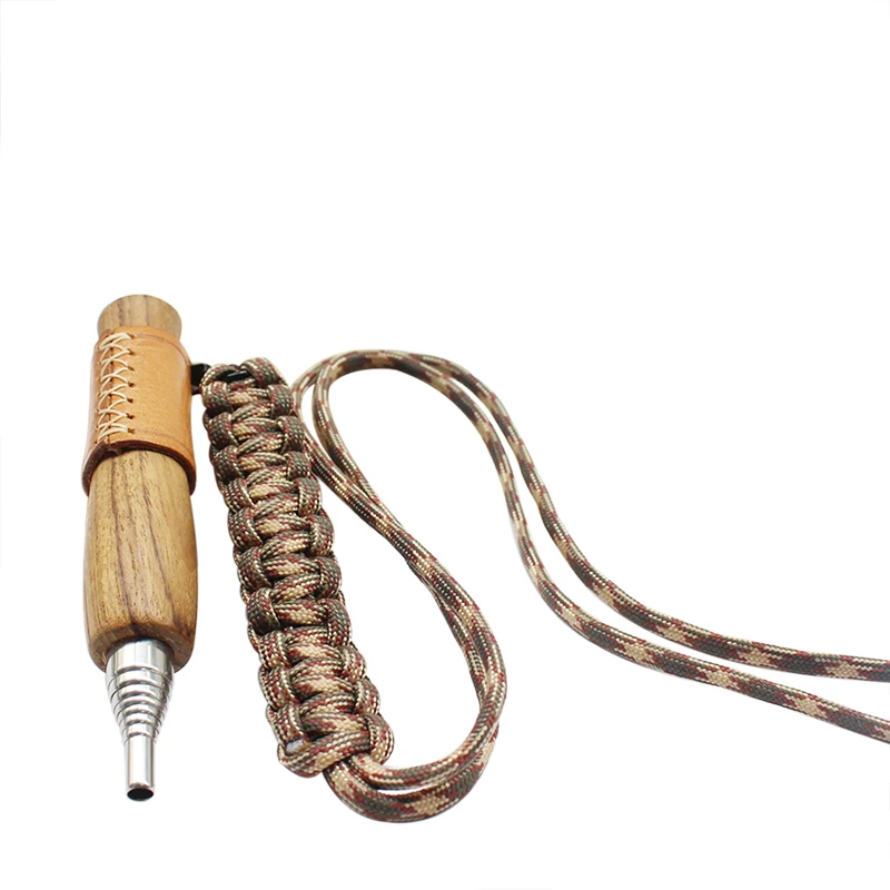 Collapsible Pocket Size Stainless Steel Campfire Bellow Blower Pipe with Wood Handle