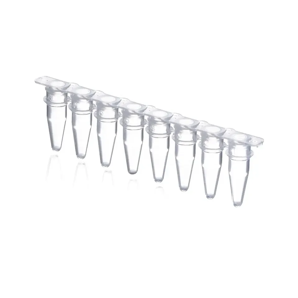 Plastic Medical Laboratory Use Transparent 0.2ml 8 Strip Pcr Tube with Lid